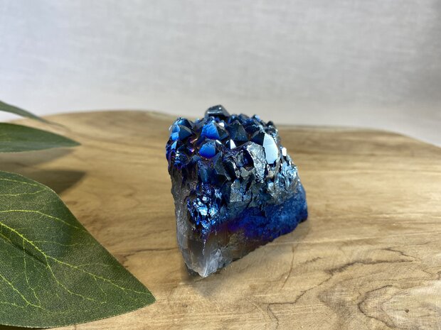 Blauwe Titanium Amethist cluster 1